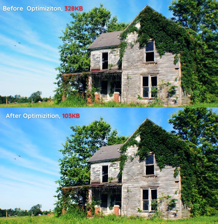 image before and after optimizition